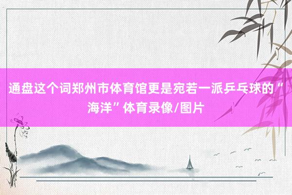 通盘这个词郑州市体育馆更是宛若一派乒乓球的“海洋”体育录像/图片