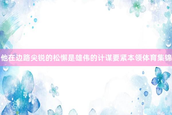 他在边路尖锐的松懈是雄伟的计谋要紧本领体育集锦