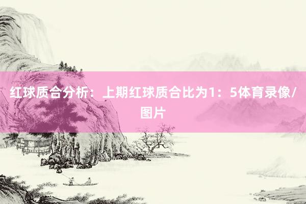 红球质合分析：上期红球质合比为1：5体育录像/图片