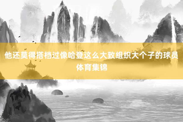 他还莫得搭档过像哈登这么大致组织大个子的球员体育集锦