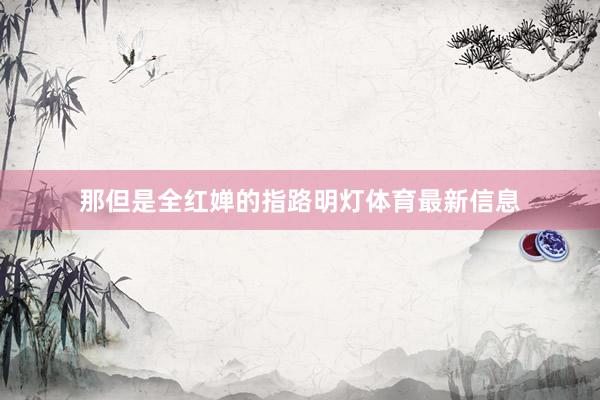 那但是全红婵的指路明灯体育最新信息