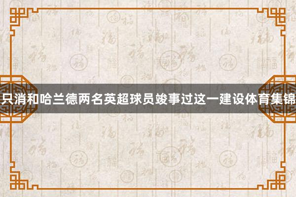 只消和哈兰德两名英超球员竣事过这一建设体育集锦
