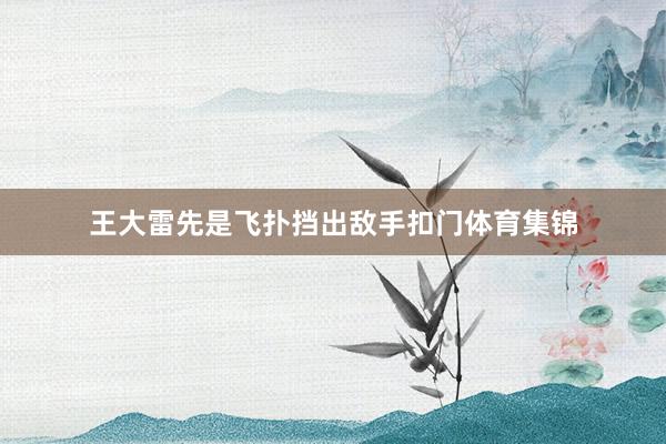 王大雷先是飞扑挡出敌手扣门体育集锦