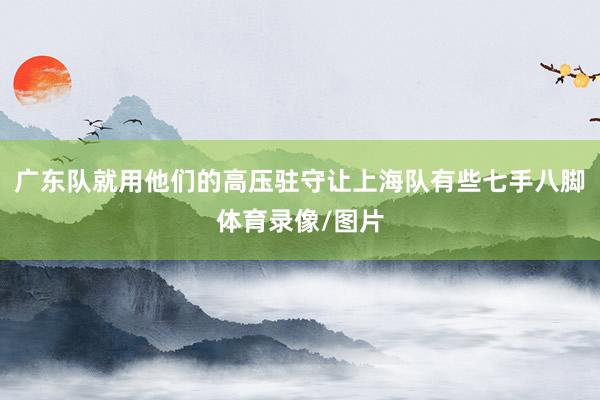 广东队就用他们的高压驻守让上海队有些七手八脚体育录像/图片