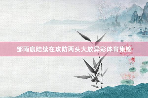 邹雨宸陆续在攻防两头大放异彩体育集锦
