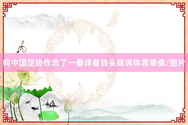 向中国足协作念了一番详备转头陈诉体育录像/图片