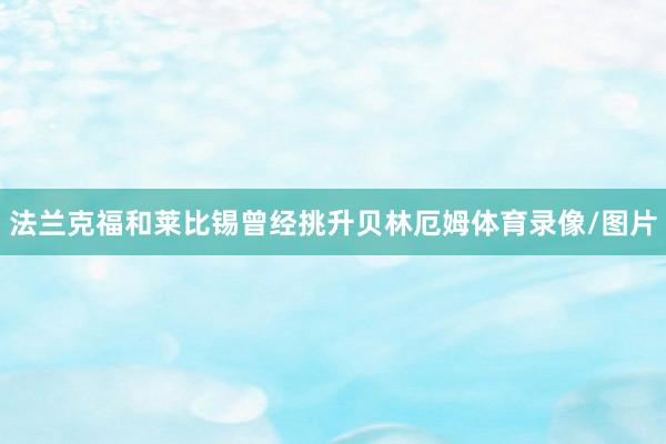 法兰克福和莱比锡曾经挑升贝林厄姆体育录像/图片