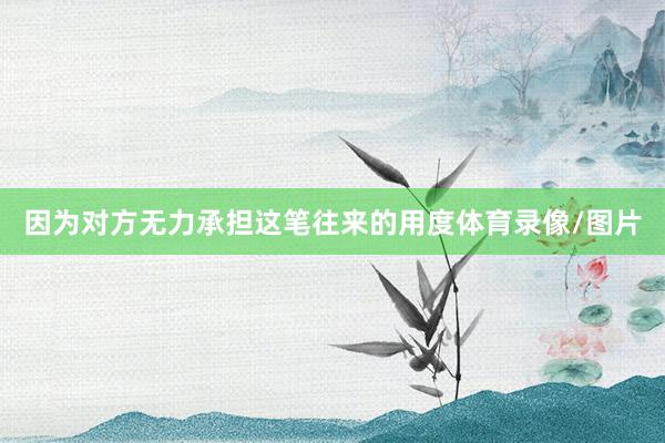 因为对方无力承担这笔往来的用度体育录像/图片