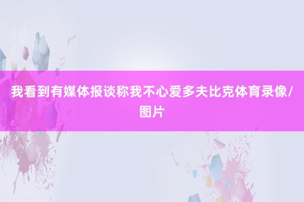 我看到有媒体报谈称我不心爱多夫比克体育录像/图片