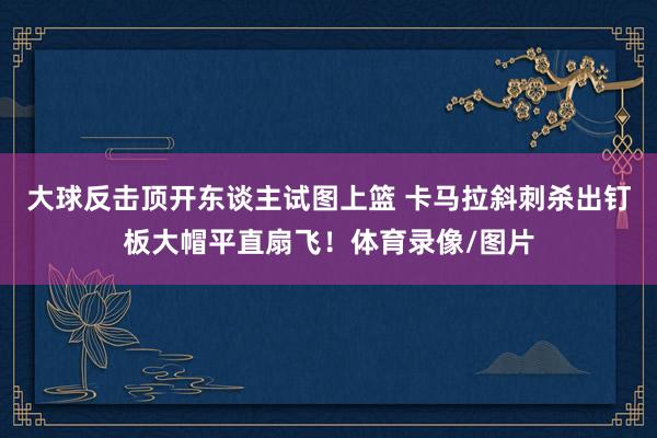大球反击顶开东谈主试图上篮 卡马拉斜刺杀出钉板大帽平直扇飞！体育录像/图片