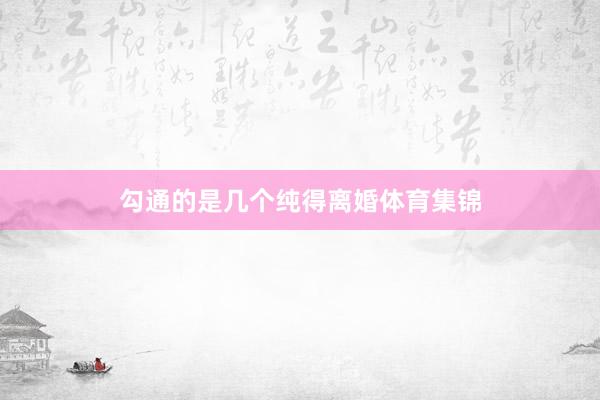 勾通的是几个纯得离婚体育集锦