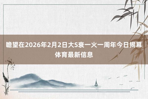 瞻望在2026年2月2日大S衰一火一周年今日揭幕体育最新信息