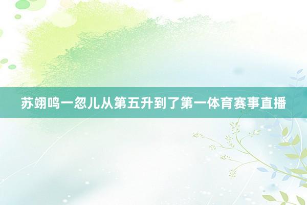 苏翊鸣一忽儿从第五升到了第一体育赛事直播