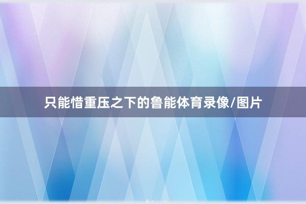 只能惜重压之下的鲁能体育录像/图片